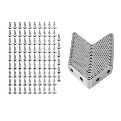 24 Pieces Stainless Steel Corner Braces (1.57 X 1.57 Inch,40 X 40 Mm) Joint Right Angle Bracket Fastener L Shaped Corner Fastener Joints Support Bracket