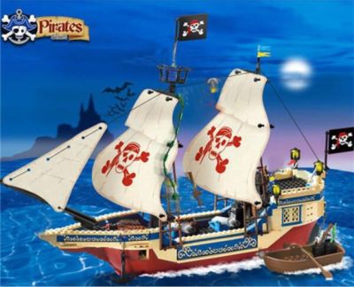 870+pcs Big Black Pearl Building Blocks Compatible With Pirates Ship Enlighten Blocks Pirates Educational Kids Toys