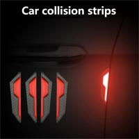 4PCS Car Door Anti-Collision Strip Body Stickers Universal Reflective Warning Stickers Decorative Scratch-Resistant Modified Car Door Protection