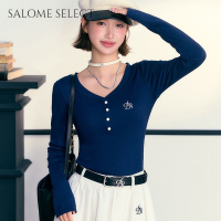 SALOME SELECT เสื้อครอป เสื้อยืด ชุดเซ็ทผู้หญิง เสื้อยืดคอกลม เสื้อยืด ผญสวย ๆ เวอร์ชั่นเกาหลี ผ้าคอตตอน ใส่สบาย เรียบง่าย 2023NEW WTX2390AFE 36Z230909