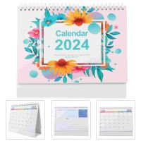 Standing Pad Desk Table Calendar 2024 Small Flip Turn The Page Desktop Paper Monthly Office Decoration