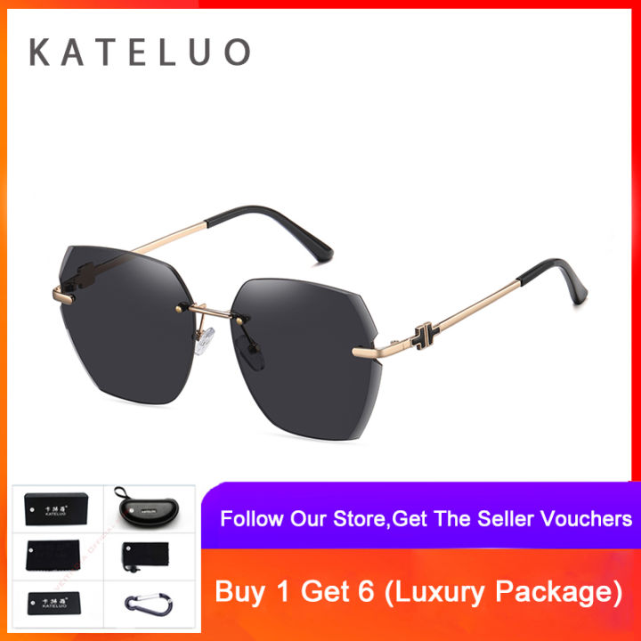 พร้อมกล่อง-kateluo-a0748ผู้หญิงแว่นกันแดด-โลหะ-frameless-ตัดขอบกลางแจ้งม่านบังแดดกระจกฮยอนสีแว่นตา