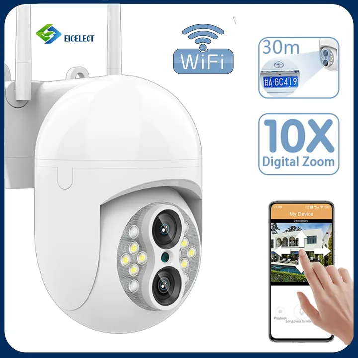 NICELECT 4MP Dual-Lens WiFi Surveillance Camera 10X Digital Zoom ...