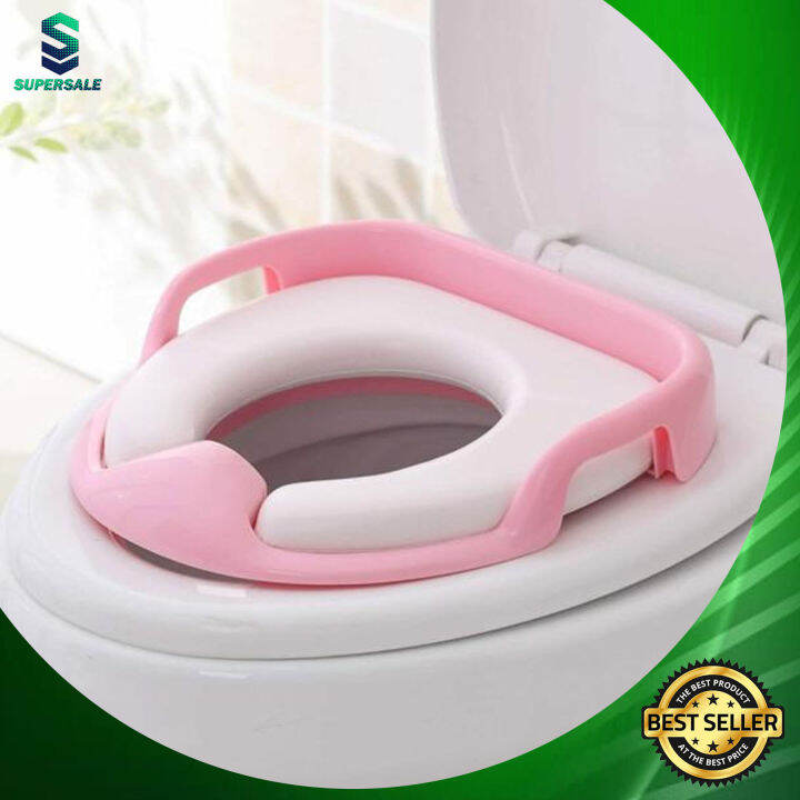 Baby soft potty seat toilet reducer with handle kids training adapter