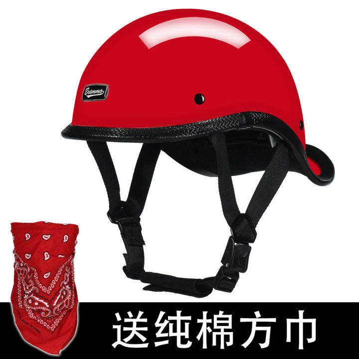 หมวกกันน็อคทัพพีตักน้ำญี่ปุ่น-รถจักรยานยนต์ไฟฟ้าชาย-หมวกกันน็อคครึ่งใบ-หมวกกันน๊อคฮาร์เลย์ขี่หญิง-หางสีเทา-หมวกกันน็อค-guapi-piao-บุคลิก-nuopyue
