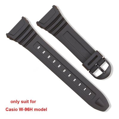 ☒✐❡ สายนาฬิกา สำหรับ Casio รุ่น W-96h สาย PU Strap Special Interface 18mm Watch Strap