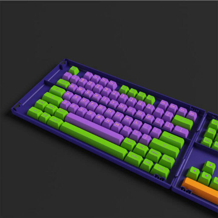 คีย์แคป-akko-pbt-eva-01-สีม่วง-เขียว-ส้ม-158-ปุ่ม-asa-profile-คีย์แคป-สำหรับ-mechanical-keyboard-keycap-by-utech