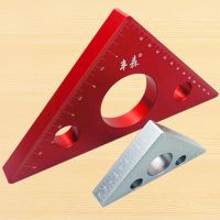 45 Degree Aluminum Alloy Angle Ruler Inch Metric Triangle Ruler Carpenter 39;s Workshop Woodworking Square Multifunction Tool