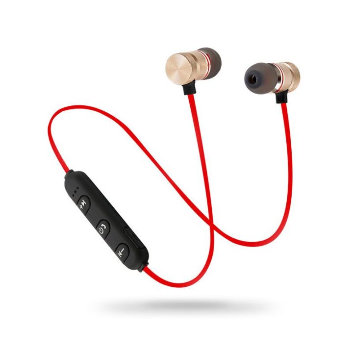 ชุดหูฟังบลูทูธแบบมีสายหูฟังสเตอริโอไมโครโฟนหูฟังแม่เหล็กมีหูกันเสียงหูฟังโทรศัพท์มือถือและชุดหูฟัง