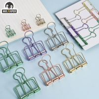 Mr. Paper 8 Colors Hollow Metal Long Tail Bill Clip Hand Account I-shaped Dovetail Clip Paper Clip Home Office Folder Stationary