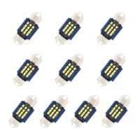 AutoAccessories 10 PCS 31mm DC12-24V / 1W / 6000K / 60LM 12LEDs SMD Car Reading Lamp Dome Light