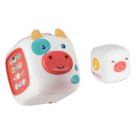 Multi-function cow ball electric cartoon baby pig cube early educational toys with light music toys for kids