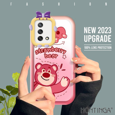 Hontinga ปลอกกรณีสำหรับ OPPO A74 A5 2020 A9 2020 A93 2020 A95 A96 Oppoa74กรณีการ์ตูนหมีน่ารักซิลิโคนคลุมทั้งหมดกันกระแทกยางปกหลังโทรศัพท์ Softcase สำหรับหญิง