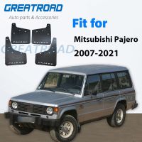 บังโคลนแผ่นกันกระเซ็นรถยนต์สำหรับ Mitsubishi Pajero Montero 2007 - 2021 2008 2009 2010รถยนต์ด้านหน้าและโคลนหลังที่เครื่องป้องกันรถ4ชิ้น