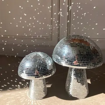 Disco Ball Mirror Ball Reflective Glass10/15/20/30Cm Rotating Mirror Ball  Light Christmas Party Wedding