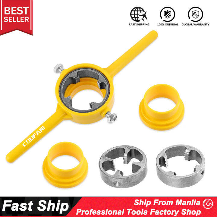 COOFARI PVC/steel Thread Maker Yellow Pipes Threader Tool Set NPT Tube