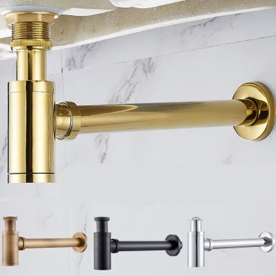 Bathroom Basin Sink Drain Stopper Kit Brass Bottle Trap Basin Sink Pop Up Drain with Waste Pipe  by Hs2023