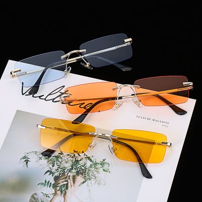 1PC Vintage Rectangle Sunglasses Luxury Gradient Eyewear Unisex Fashion Brand Designer Sun Glasses UV400 Protection Eyeglasses