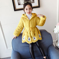 Withstand The Severe Cold Thick Keep Warm Winter Jacket For Girls Letter Hooded Kids Outerwear Teenager Long Windbreaker Coat