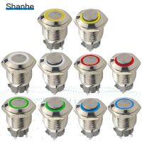 16mm Momentary Push Button LED Metal Switch IP67 5v 12v 24V220v fixed self-locking