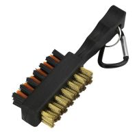 Golf Club Brush Groove Cleaner เครื่องมือทำความสะอาดสองด้าน,แปรงไนลอนน้ำหนักเบาโลหะแบบพกพาสำหรับลูกกอล์ฟ Shoes