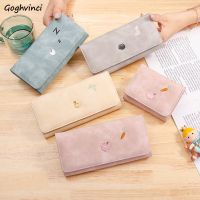 Wallets Women Flower Embroidery Foldable Long Purse Card Holder Kawaii Cute Money Bag Fashion Elegant Coin Ulzzang Wallet Women