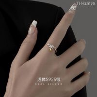 ? ornaments jewelry เครื่องประดับอัญมณี Jinmeiao s925 แหวนเงินเขากวางหญิงเฉพาะการออกแบบความรู้สึกการปรับแหวนแสงหรูหราระดับไฮเอนด์เพทายแหวนนิ้วชี้