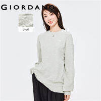 Giordanoผู้หญิง วาฟเฟิลเย็บปักถักร้อยหลวมรอบคอเสื้อสเวตเตอร์ Free Shipping 05322785