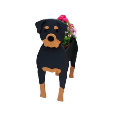 Yurongfx ของตกแต่งบ้านทำด้วยมือกระถางปลูกดอกไม้สุนัขพันธุ์บลูด็อกพุดเดิ้ลคอร์กี้ยอร์คเชียร์การ์เด้น