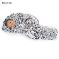 RIRIANN เต็นท์ฉุกเฉินช่วยชีพพับได้ทำจากฟอยล์สีเงินแบบพกพา1ชิ้น,ที่คลุมผ้าห่มอวกาศกู้ภัยเดินป่าตั้งแคมป์ด้วยความร้อน