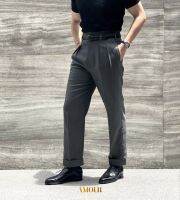 Preorder (14 DAYS) [Amour.Unofficial] - Rick Dalton Hollywood Trousers for men กางเกงขายาวเอวสูง จีบคู่ ผ้าคอตตอน สำหรับผู้ชาย