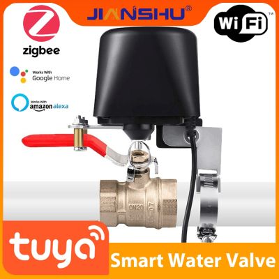 Jianshu Tuya วาล์วน้ำชลประทานอัจฉริยะแบบ Zigbee ระบบรดน้ำแบบก๊าซอัตโนมัติเชื่อมต่อผ่าน Wifi วาล์วน้ำใช้ได้กับ Alexa