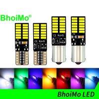 Bhoimo BAX9S Led 1X BAY9S BA9S T10 H6W H21W หลอดไฟจอดรถสีเหลืองอำพันโคมไฟสัญญาณไฟแสดงสถานะ T4W อำพันตกแต่งภายใน4014 194