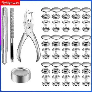 200Pcs Snap Fastener Kit Stainless Steel Snaps Buttons Set Press