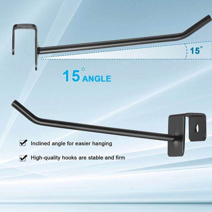 48-pcs-4-inch-black-metal-panel-hook-hanger-square-tube-slatwall-hooks-cubicle-coat-hook-peg-hooks