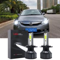 New โคมไฟหน้า 6000K สีขาว สําหรับ Honda Civic (FD) 2005-2011 ​ไฟหน้ารถยนต์ LED สีขาว 2 ชิ้น