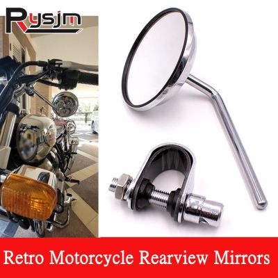 General Retro Steering Handlebar rearview mirror for motorcycles and bicycles Classic Motorcycle Mirror Silver Mirrors