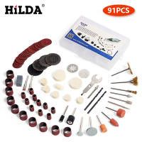 HILDA 92ชิ้นไขควงไฟฟ้าแกะสลักไม้โลหะสำหรับ Dremel ชุดบิตตัดเครื่องเจียร1/8 "สำหรับ Dremel