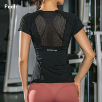 YOGA shirt Women SHORT Sleeve YOGA TOP Breathable Running Sport T shirts Fitness Clothes GYM TOP workout Tops Active Wear Femme...