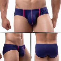 Japanese, Korean, European And American Mens Low Waist Panties Ice Silk Nylon Sexy Mesh Breathable Briefs Swimming Trunks E-093