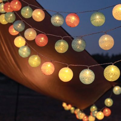 1/3/6M LED Cotton Garland Balls Lights String Christmas Easter Outdoor Hanging Party Baby Kids Room Bed Fairy Lights Decorations Fairy Lights