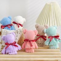 ¤❐✉ Coral Velvet Bunny Bear Plush Towel Cute Bear Doll Baby Towels Soft Absorbent Bath Face Hand Towel for Wedding Business Gifts