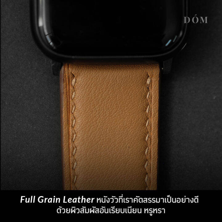 สายนาฬิกา-apple-watch-strap-dom-type-04-สายนาฬิกาหนังแท้-full-grain-สายแอปเปิ้ลวอชหนังแท้-apple-watch-6-amp-7-and-apple-watch-ultra