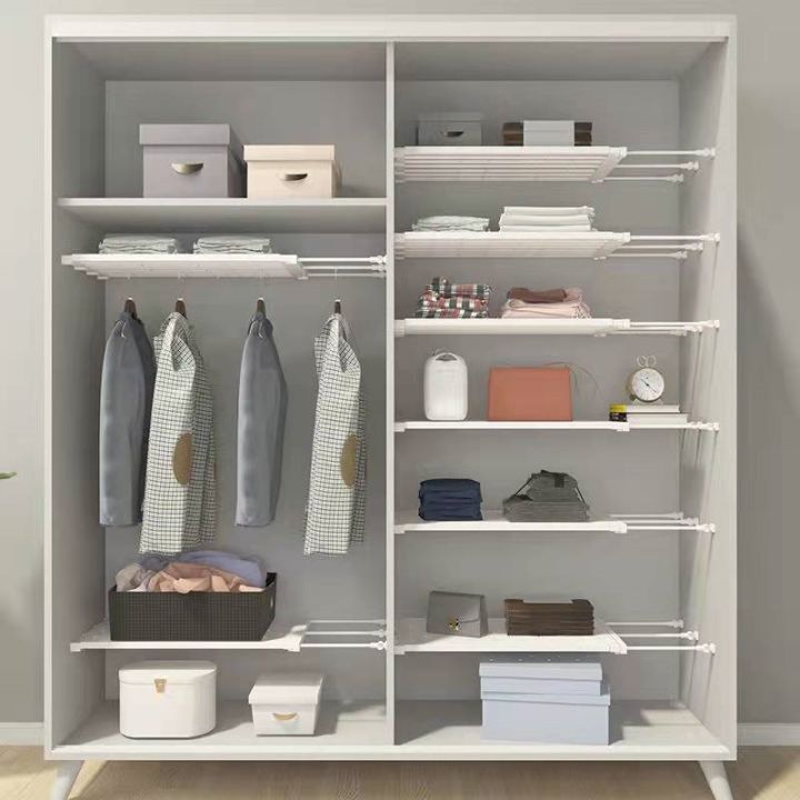 adjustable-closet-organizer-storage-shelf-wall-mounted-rack-cabinet-holder-telescopic-separate-layer-home-decorative-rack