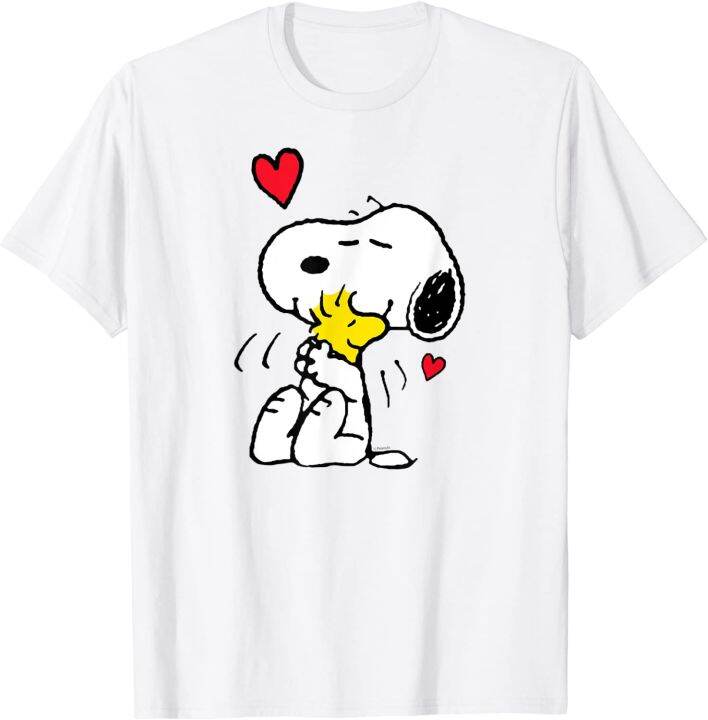 Peanuts Valentine Snoopy and Woodstock Lots of Love Cotton T-shirt for ...