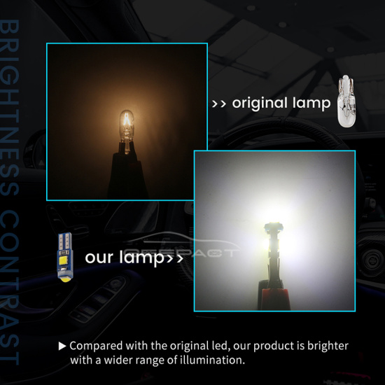 Geepact 10 bóng đèn led t5, đèn led nội thất xe hơi canbus w3w 3030 3smd - ảnh sản phẩm 5
