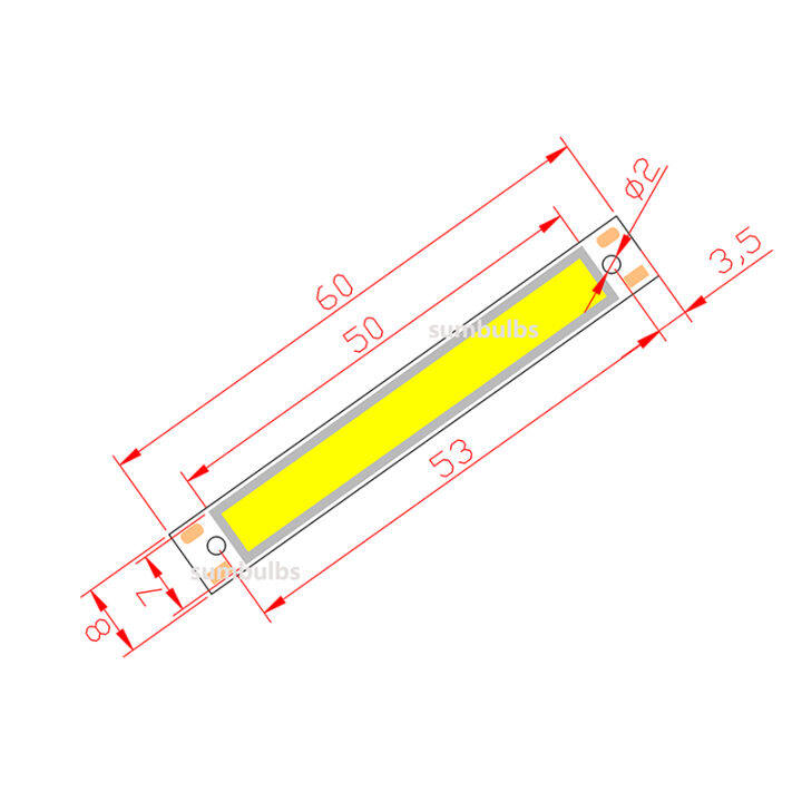 sunyanping-ขายดี-ขายดี3v-3-7v-dc-60mm-8mm-led-cob-strip-3w-สีขาวเย็นอบอุ่นสีน้ำเงินสีแดงแหล่งกำเนิดไฟ-led-สำหรับ-diy-จักรยานทำงานโคมไฟ