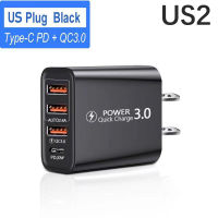 toushanasd 1PC Charger 3USB + Type-C หัวชาร์จ Multi Phone ADAPTER