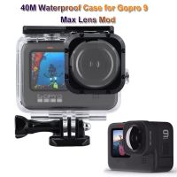 ซองกันน้ำเลนส์มุมกว้างสำหรับฝาครอบป้องกันดำน้ำ Gopro 10/9เลนส์แม็กซ์พร้อมฐานสำหรับอุปกรณ์เสริมสำหรับ Gopro 9เลนส์แม็กซ์