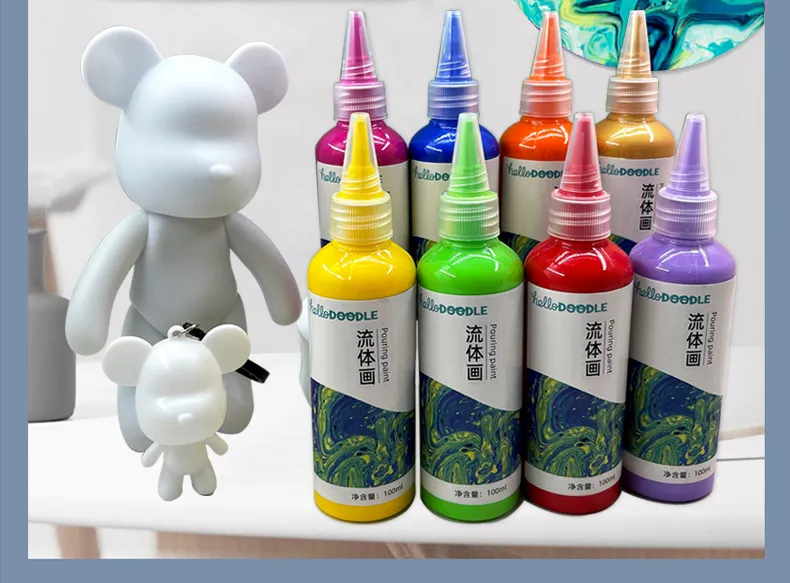 6/12colors 1set Acrylic Paints With 2 Brushs Diy Graffiti Pigment